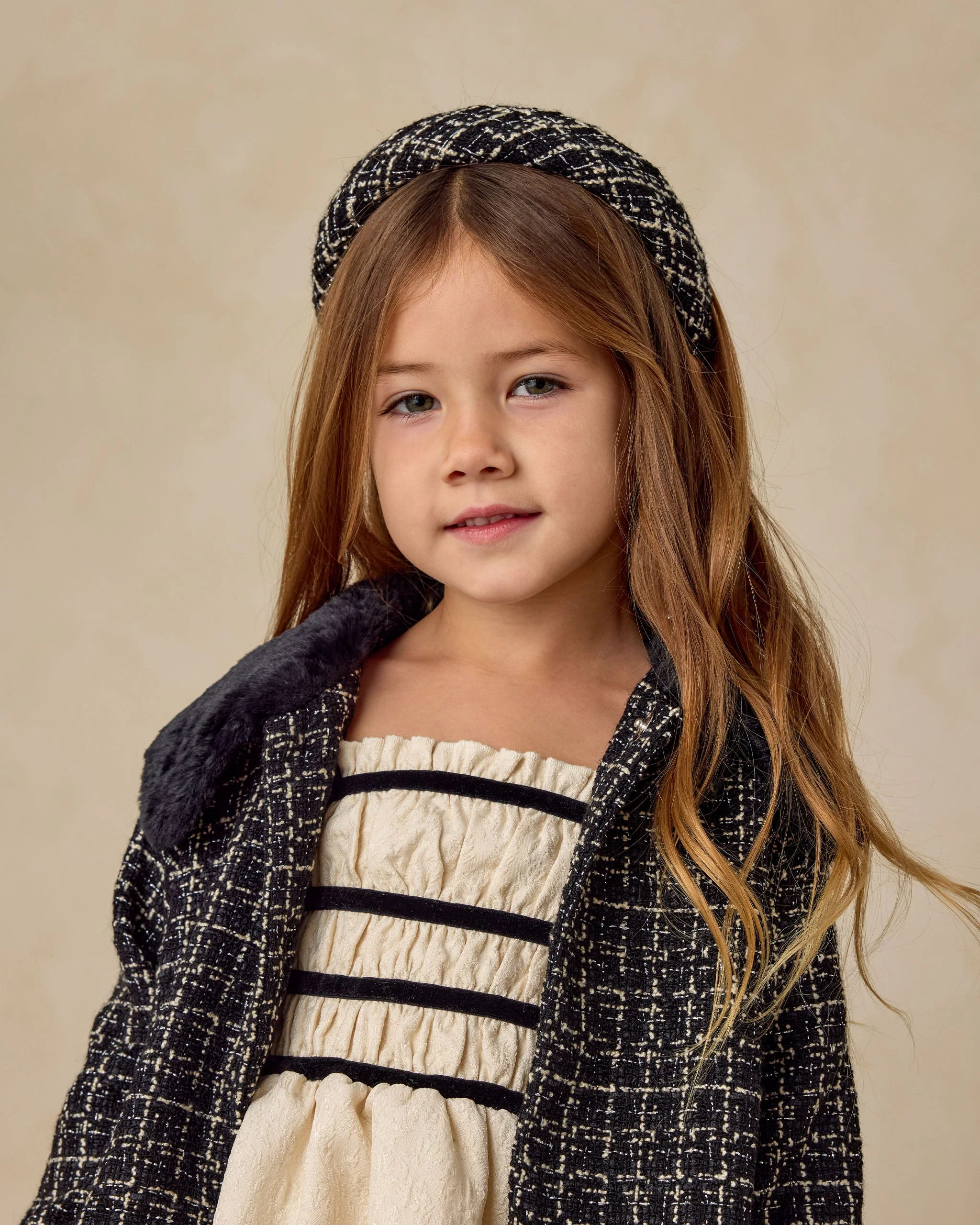 Padded Headband || Black Tweed - Image 3