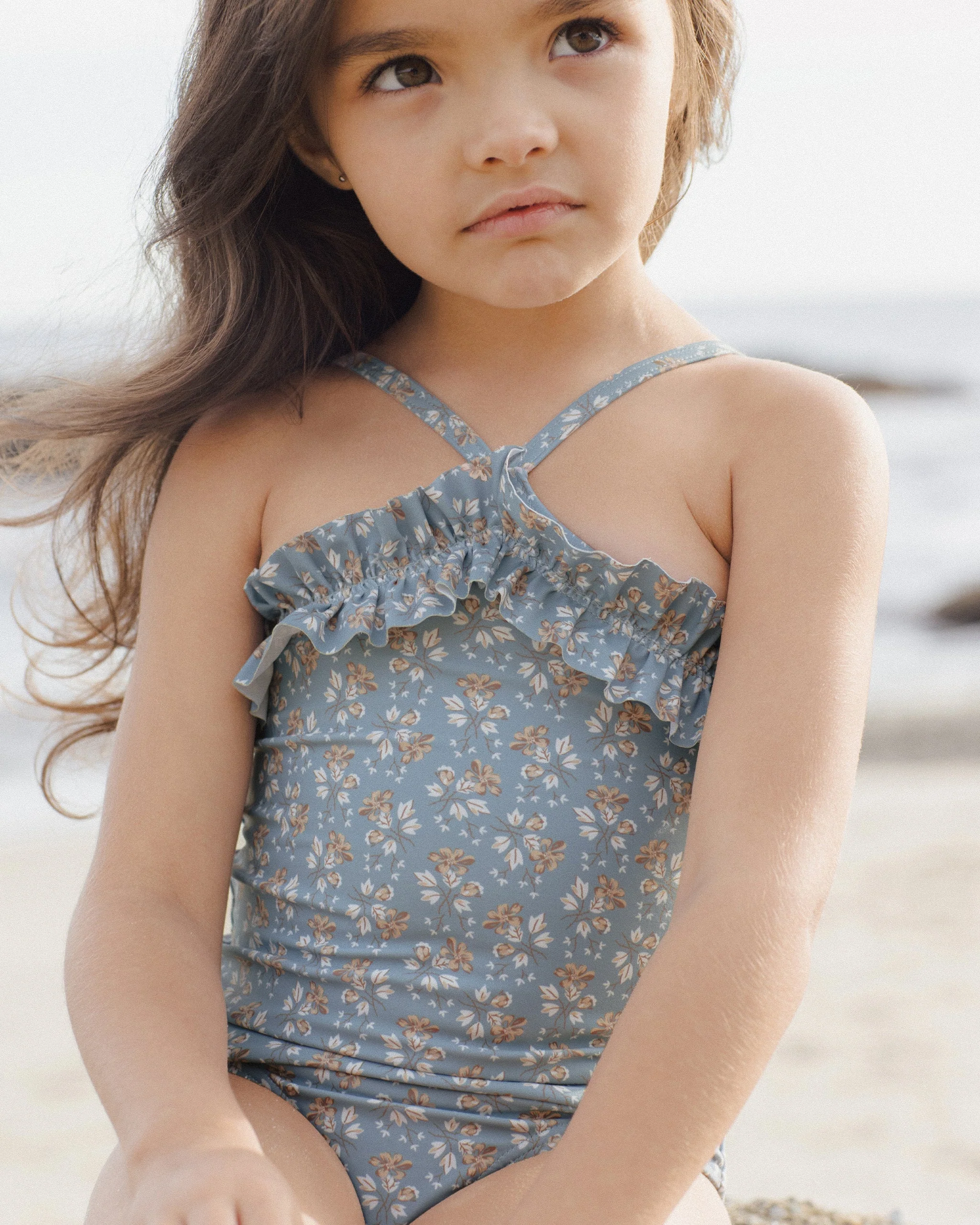 Rouched One-piece || Blue Floral - Image 4