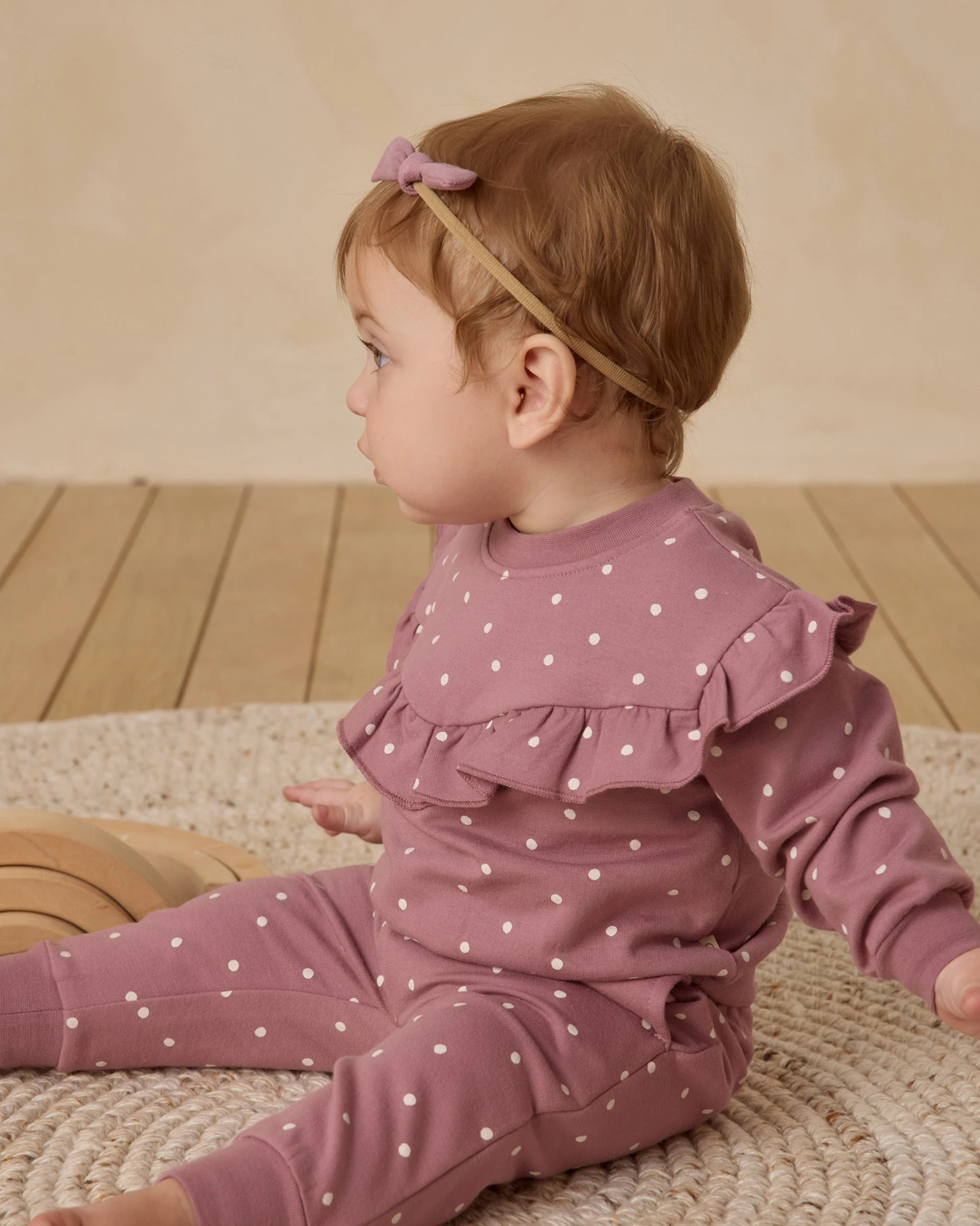 Ruffle Fleece Sweatshirt || Polka Dots - Image 3
