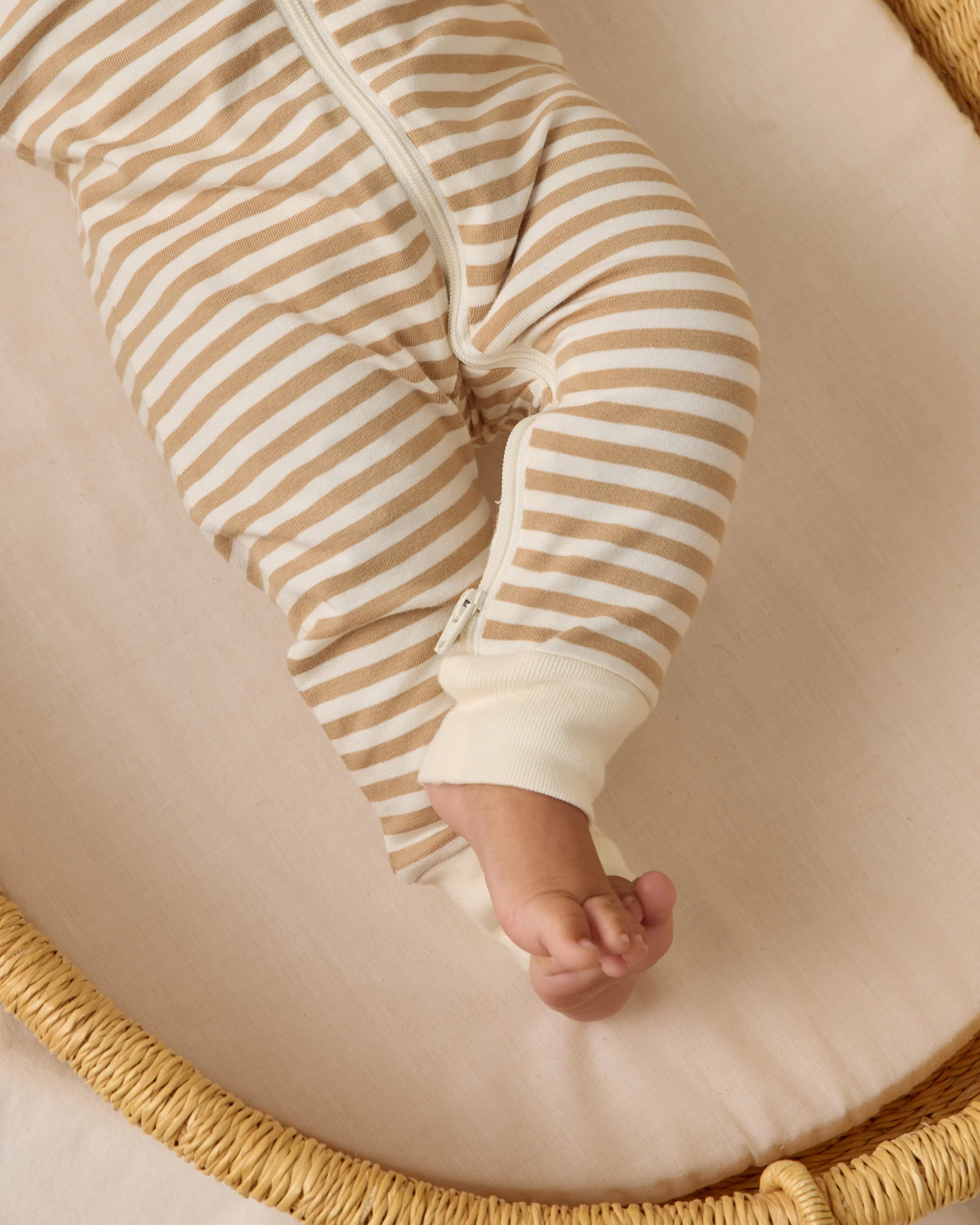 Zip Long Sleeve Sleeper || Gold Stripe - Image 4